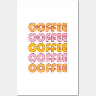 Retro Style Coffee Text For Lovers Of Hot Drinks Posters and Art